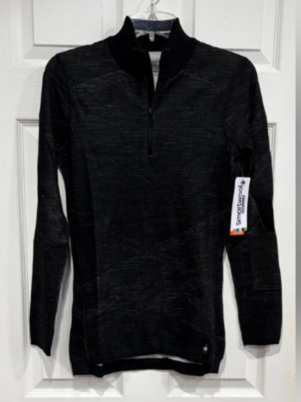 SmartWool Women's Small Intraknit Thermal Base Layer Top Zip Black NWT